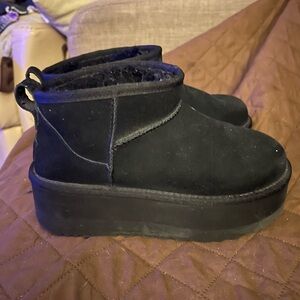 UGG Black Platform Ankle Boots